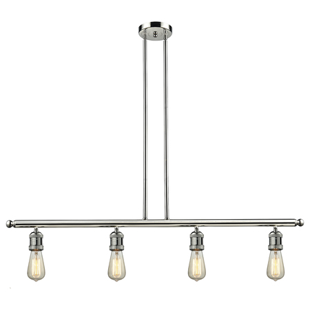 INNOVATIONS LIGHTING Bare Bulb 4 Light Island Adjustable Stem Chandelier 214-PN